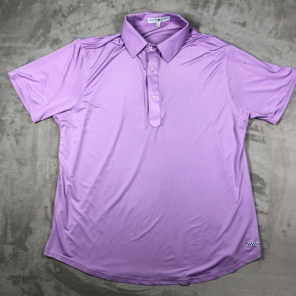Bluegrass Brothers Polo Shirt Mens Size Large Small Purple Golf - Picture 1 of 7